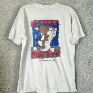 Vintage Dog T-Shirt No More‎ Stinkin Tacos Size L Humor 90s Mexico Yazbek Tee